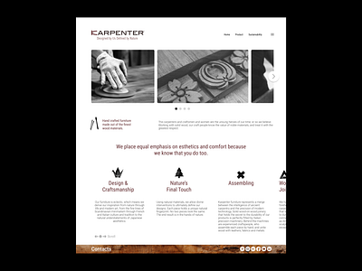 Craftsmanship Page branding furniture graphic design logo ui ux