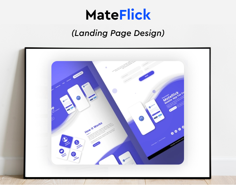 Mateflick Landing Page Design app branding design graphic design illustration logo mobile design ui ux vector
