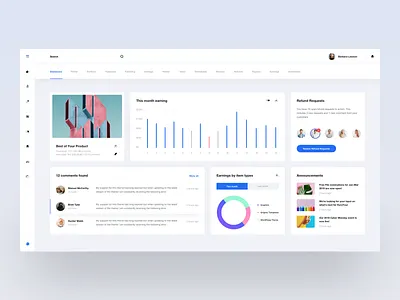 Marketplace Author Dashboard business chart clean clean dashboard clean theme creative dashboard dashboard design dashboard template market marketplace minimal minimal dashboard theme tranmautritam ui design ui design kit ui designer web design white