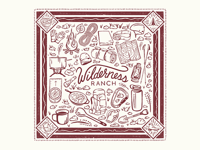 Wilderness Ranch Bandana adventure backpacking camp colorado iconography icons ranch summer vintage wilderness
