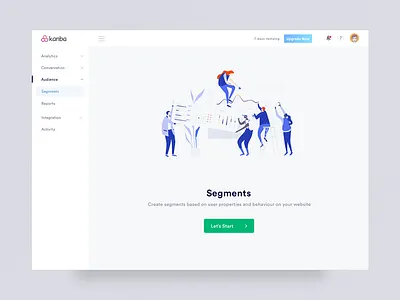 Dashboard - User Segments branding clean clean design dashboad design illustration interaction logo manoj bhadana segments ui user ux