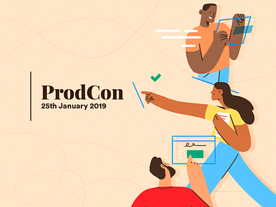 ProdCon 2019 character conference design flat illustration management product productivity saving time