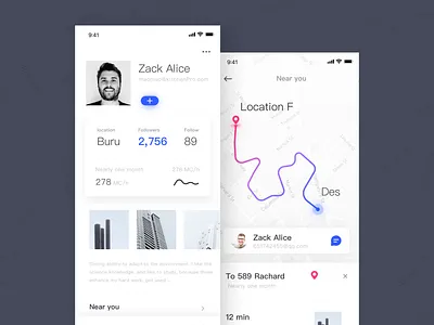 Designer Dating Personal Information ui 个人主页 导航 清洁应用程序 草图 设计
