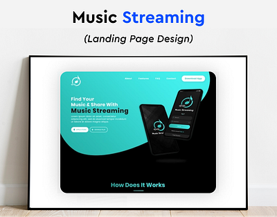 Music Streaming Landing Page Design app branding design graphic design illustration logo mobile design ui ux vector