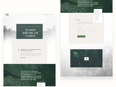 Oak agency branding green landing page microsite online ui ux web website website animation website concept