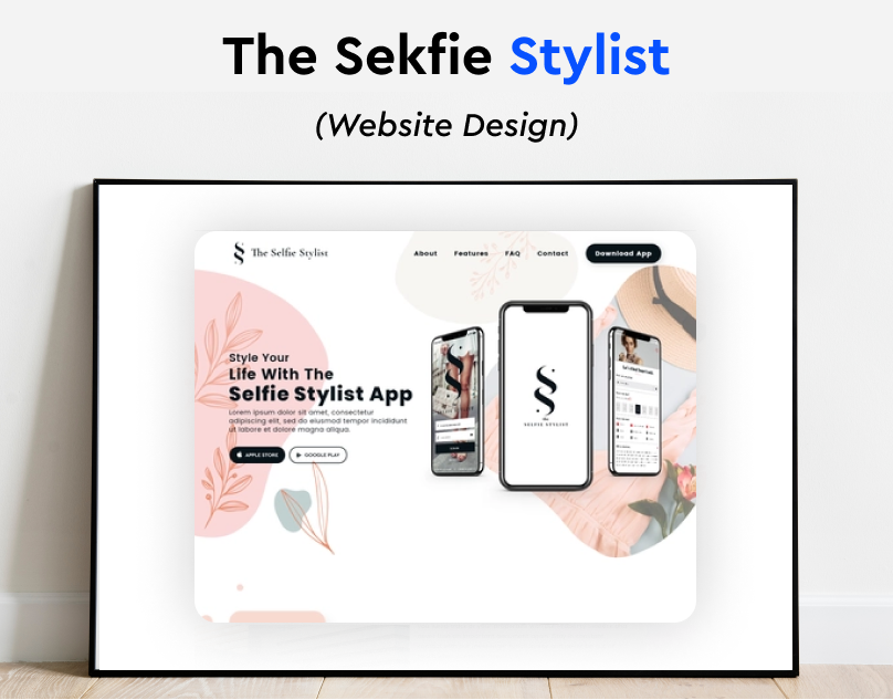 Selfie Stylist Landing Page Design app branding design graphic design illustration logo mobile design ui ux vector