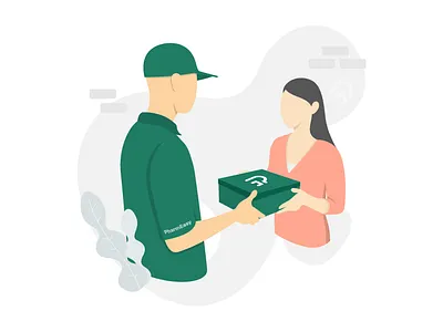 Delivered art delivery art delivery illustration flat flat design illustration man minimal ui design vector woman