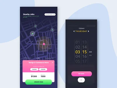 Job Posting (Job Finder App) app creative darkui design dribbble gradient ios job finder jobs ui uidesign ux