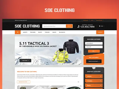 Soe Clothing blue case study design fun photoshop project redesign ui ux web website