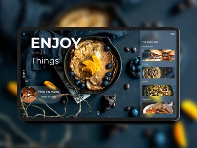 Cafe Landing Page adobexd app app concept app design daily challange daily ui design concept flat food interaction landing page landing page concept landing page design minimal sketch app typography ui ux web website