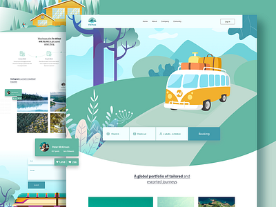 Marino - Travel landing page booking color design gradient hotel illustration landing page marino rafredwan tourism tourist travel travel landing page ui ux website illustration elements