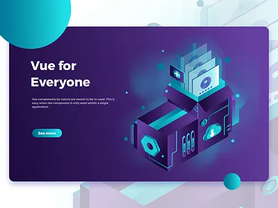 Vue For Everyone app design ecommerce homepage icon illustration intro onboard service vector website
