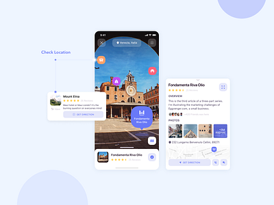 Eggplore - AR Navigation ar argument destination detection direction free sketch italia kit location map navigation reality travel ui ui8