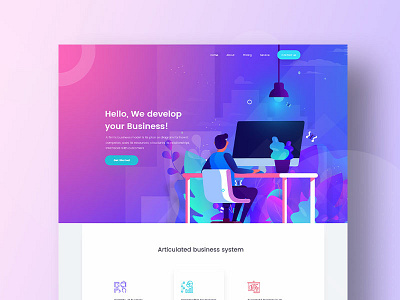 Business Development landing 2019 application application development branding business character color gradient header illustration illustrations strategy tree trend typography ui ux web website