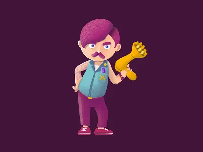 Barbershop man barber character character design hairdresser illustration procreate