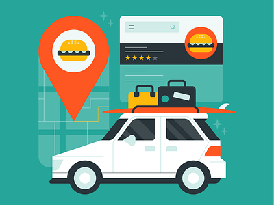 gps illustration car gps graphic design green icon illustration line restaraunt simple vector