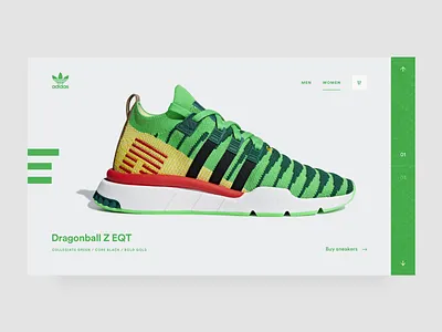 Adidas Dragonball Z adidas design dragonball dragonballz interface sneakers ui webdesign webshop