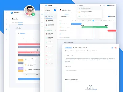 Qwick Platform - Closer Look app dashboard desktop education gantt chart milestones platform project management task management tasks ui web app