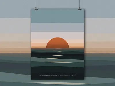 South Carolina Sunrise Poster illustration ocean poster poster design south carolina sunrise