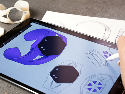 3D model of Health Tracker 3d cuberto graphics health illustration industrial design ipad pro mockup model print prototype sketch tracker ui ux