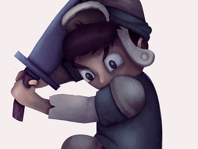 Jumping Swordsman drawing fun illustration ipad jumping paint procreate shadow sword