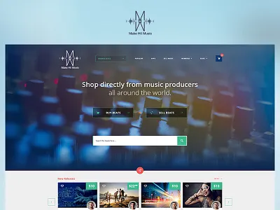 Make Hit Music app blue case study design fun photoshop project redesign ui ux web website