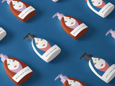 Mystic Lotion Packaging + Branding abstract beauty blue branding cosmetic cosmetics design fashion illustration logo logo a day minimal modern orange packaging pink type typography vector