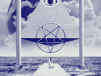 Take Me cloud column masonic art obelisk pentagram perspective pyramid shadow smoke texture unsplash water