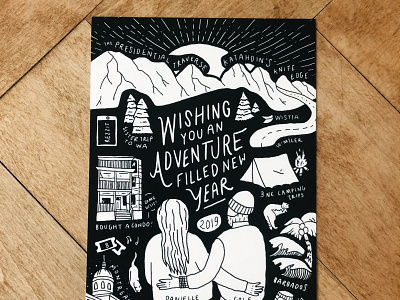 New Year's Card holiday card illustration