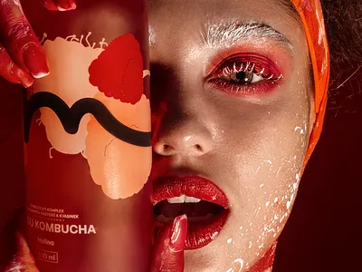 Magu Kombucha Branding & Packaging #3 branding corporate identity design flat glass bottle identity logo minimal minimalism package package design packages peach photo print print making red type typography vector