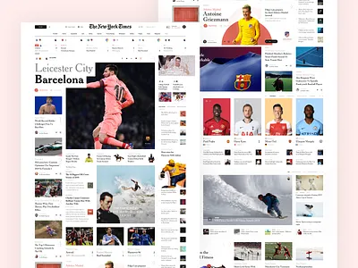 Sport book design football hockey interface news slide snowboard sport surfing web