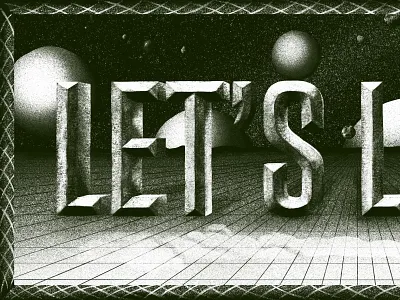 Let's Leave asteroid beveled type charcoal gtfo ipad leave motorcycle perspective planets procreate smoke space texture type typography