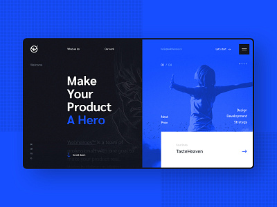 #5 Website design - Webheroes agency branding clean dark design flat graphic hero heroes home homepage minimalism modern portfolio slider softwarehouse team ui ux website