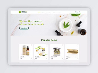 Organic Health care Shop website Design ui