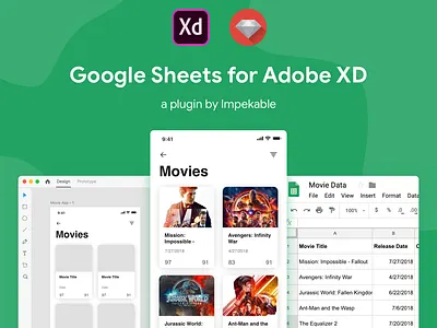 Google Sheets for Adobe XD Plugin adobepartner adobexd desktop desktop app google gsuite madewithadobexd plugin spreadsheet uxd