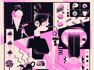 Sweet Dreams Main Illustration branding character illustration pink woman