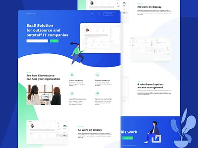 Cleversource crm design illustration landing management project system ui user ux