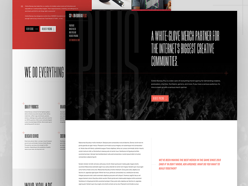 Cotton Bureau Plus aktiv grotesk bee cotton bureau landing page one pager splash page website