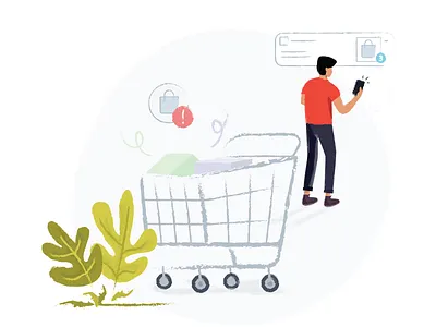 Abandonment Cart abondon cart design illustration notifications shopping shopping basket vector