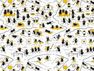 Crazy Ants ants childrens art cute doddle graphic design graphicart illustration illustrator kids party pattern print tech design textile pattern vector
