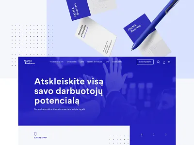 Alna Business blue brand branding bright corporate grid web design website