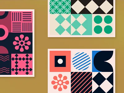Poster Alternates circles colors design geometric illustration patterns posters triangles vector