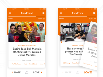 TrendFrend Mobile App UI app design branding interface mobile mobile app mobile app design mobile product product design startup tech company ui ui design user experience user interface visual design