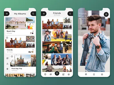 Photo Albums UI app app concept design interface ios design light mode mobile app photo album photos sketch ui ux