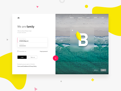 Family blue design ui vector web web deisgn yellow