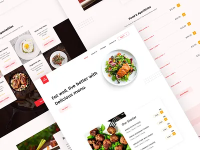 Restaurent Landing Page I UI Exploration best design best ui design clean app design food app ui food web app modern design psd design restaurent ui ui ux design website design