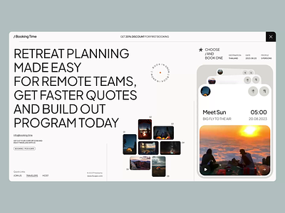 Travel Platform - Landing Page adventure agency airbnb animation booking business destination explore interaction journey landing page startup tourism travel travel platform trip ui ux vacation web design website design