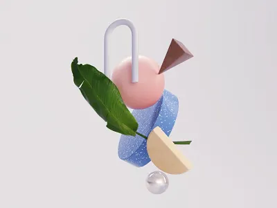 Simple Compo 3 3d c4d composition illustration muted colors primitives simple shapes