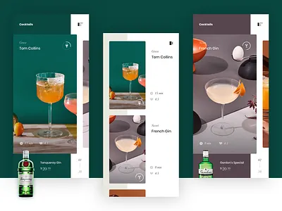 Cocktail Recipes app design interface ios iphone mobile ui