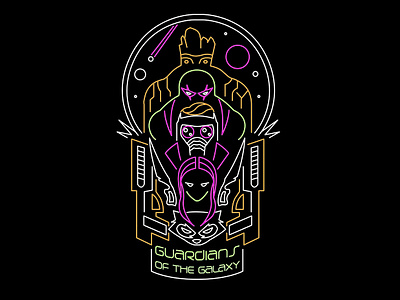Guardians of the Galaxy graphic graphic design graphic tee graphicart groot guardiansofthegalaxy icon illustrated illustration line art marvel marvelcomics neon pop culture sign design space